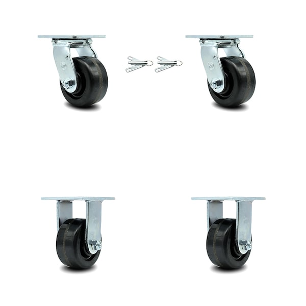 Greenlee Caster Set - GMX Cart - 2 Swivel Bolt On Swivel Locks 2 Rigid - SCC